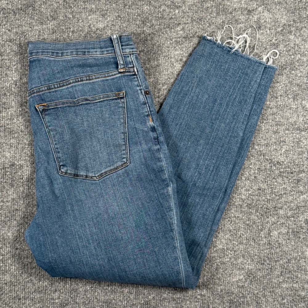 J.‎ Crew Size 31 High Rise Skinny Jeans Button Fly Raw Hem 31x25 Cropped Denim